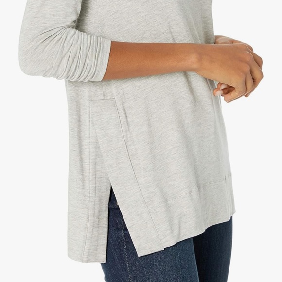 Daily Ritual Soft Rayon Jersey Crew Neck Long-Sleeve Split-Hem Tunic sz L - Picture 6 of 6